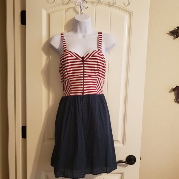 Xhilaration Dresses & Skirts - Super cute red,white &blue w/ Zipper front
